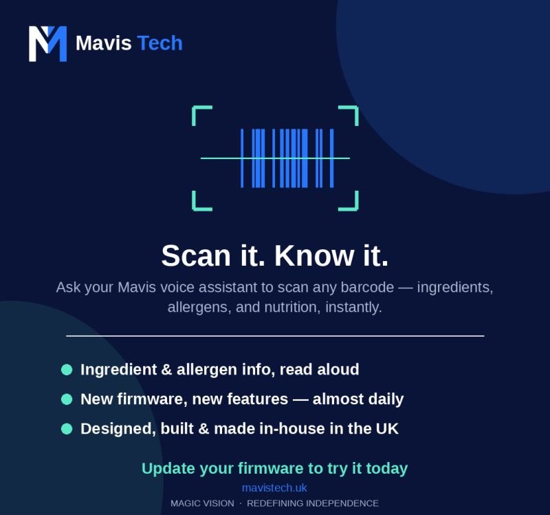 Mavis smart glasses designed and made in the UK